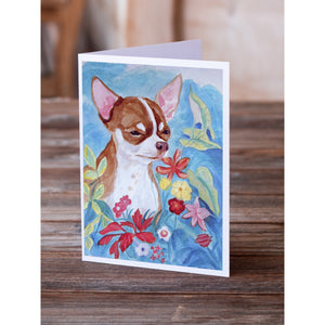 Chihuahua In Flowers Greeting Cards And Envelopes Pack Of 8