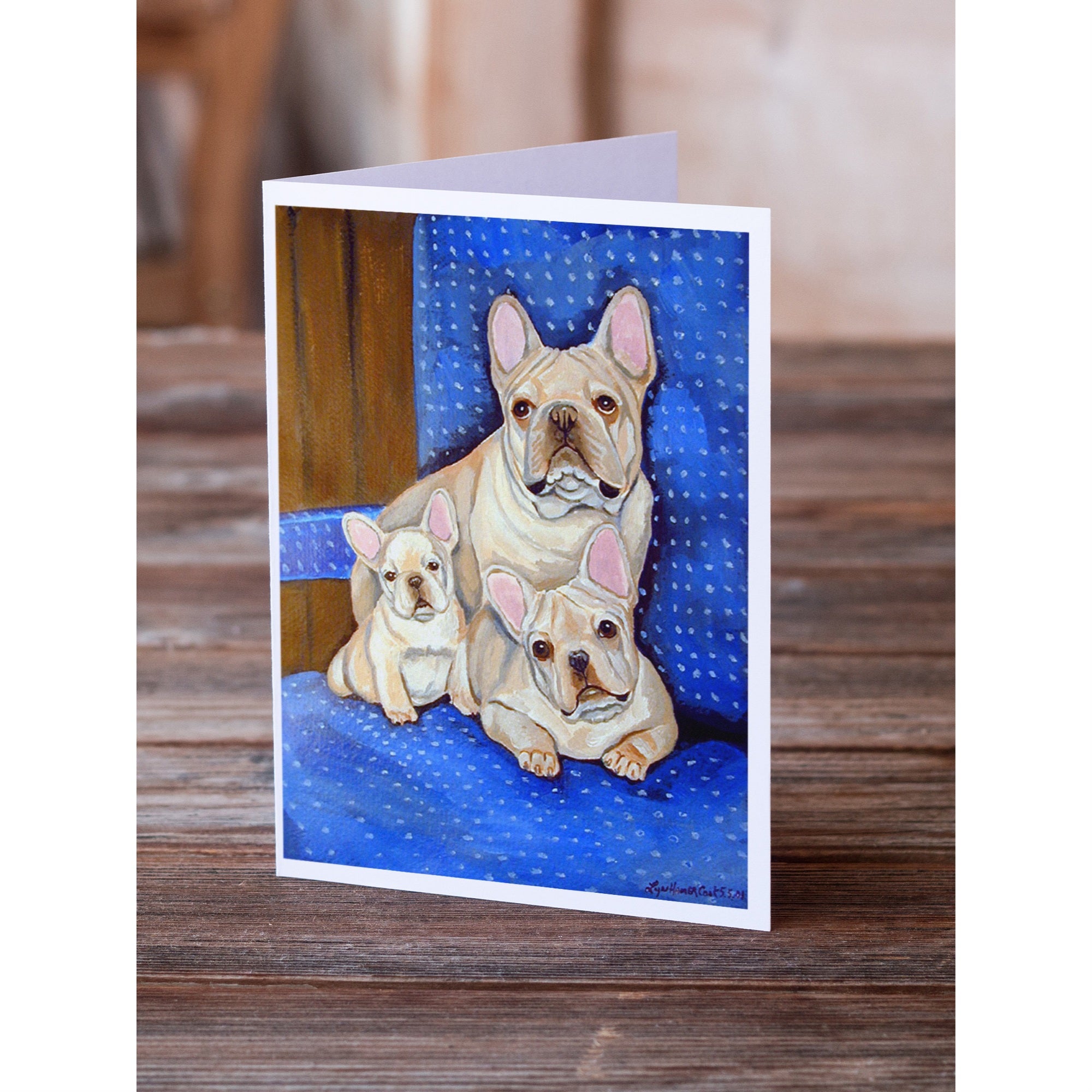 French Bulldog Momma'S Love Greeting Cards And Envelopes Pack Of 8