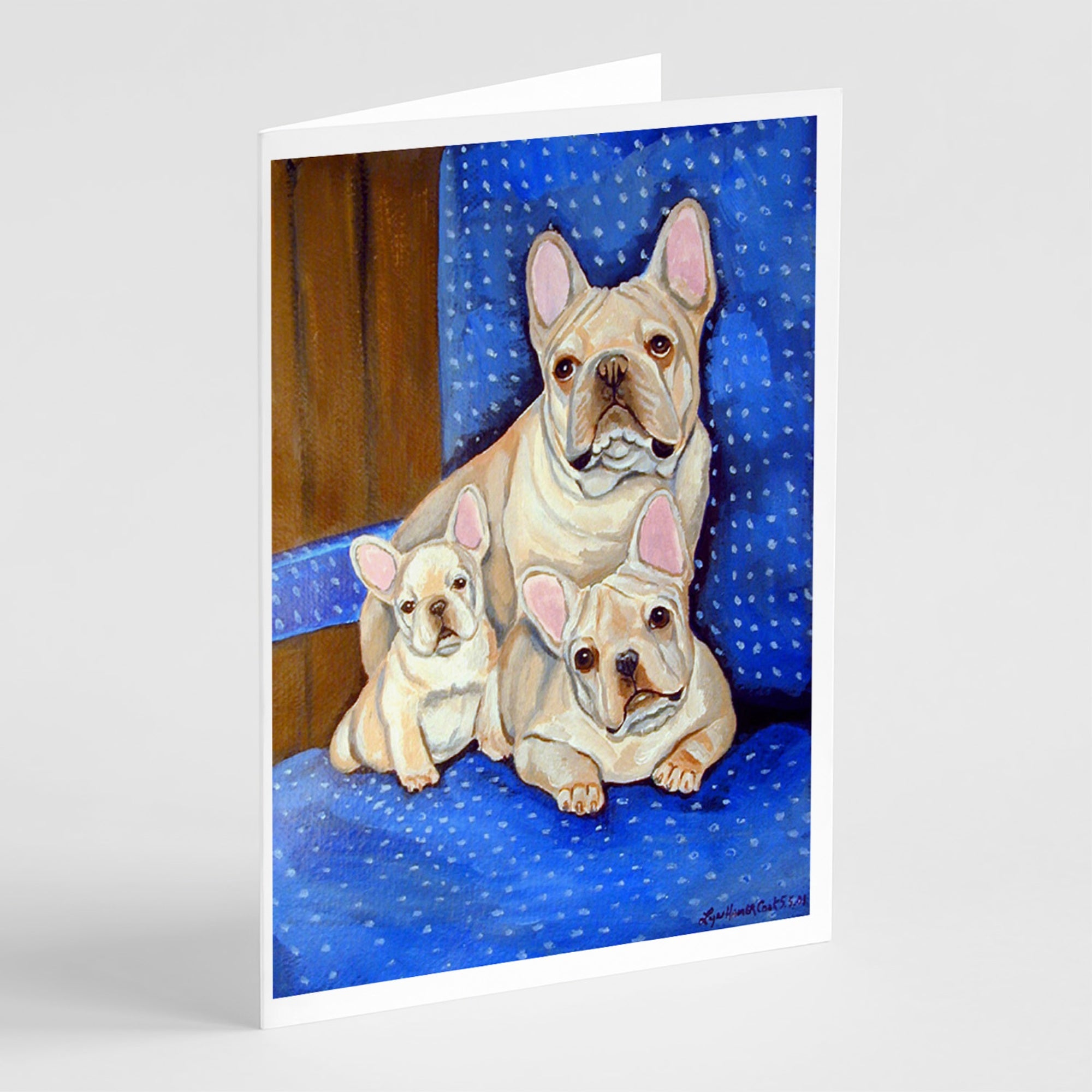 French Bulldog Momma'S Love Greeting Cards And Envelopes Pack Of 8