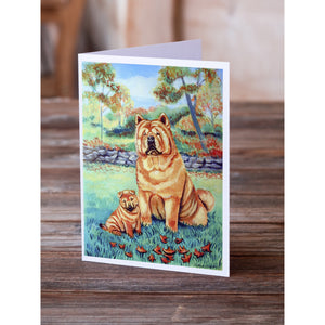 Chow Chow Momma'S Love Greeting Cards And Envelopes Pack Of 8