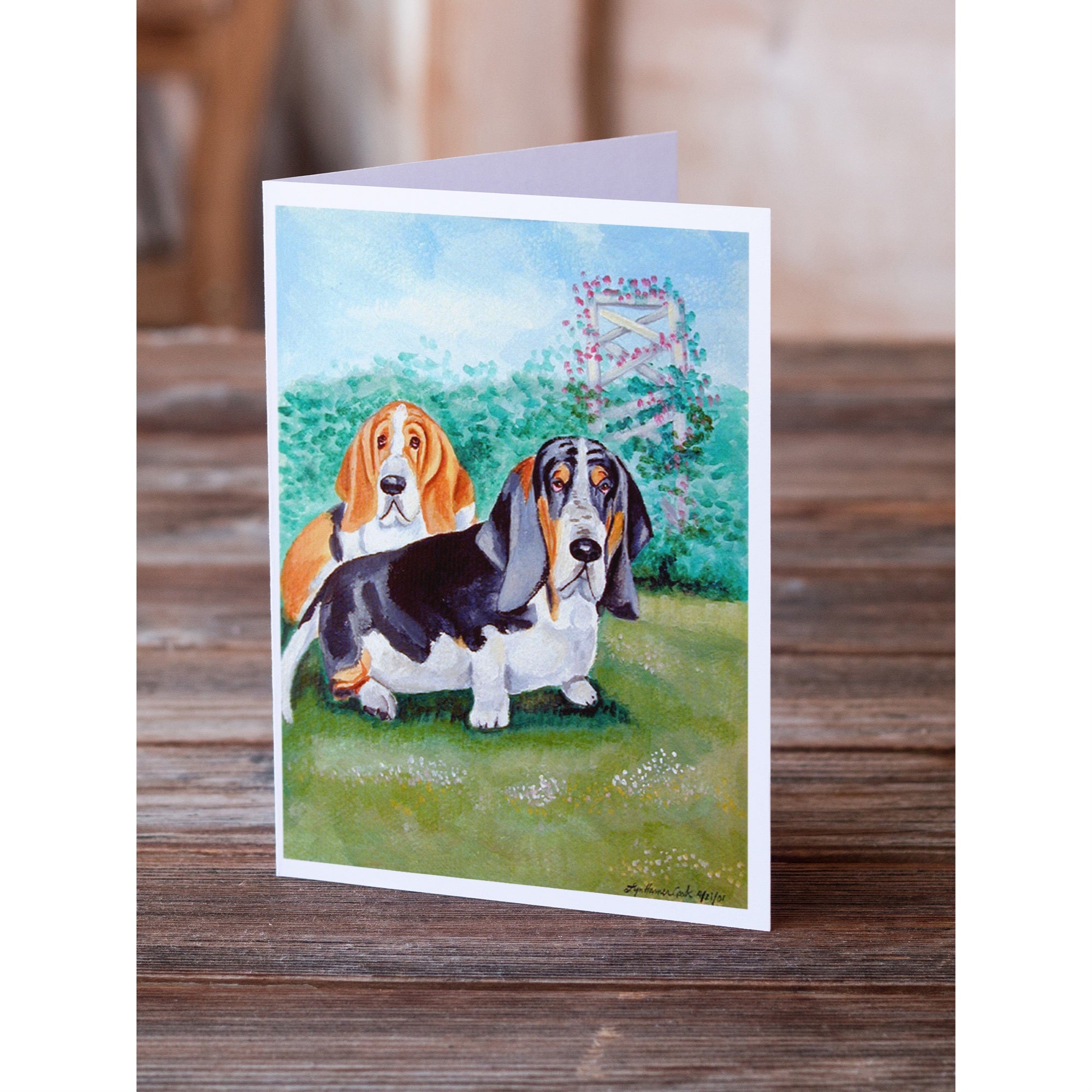 Basset Hound Double Trouble Greeting Cards And Envelopes Pack Of 8
