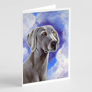 Weimaraner Azure Skies Greeting Cards And Envelopes Pack Of 8
