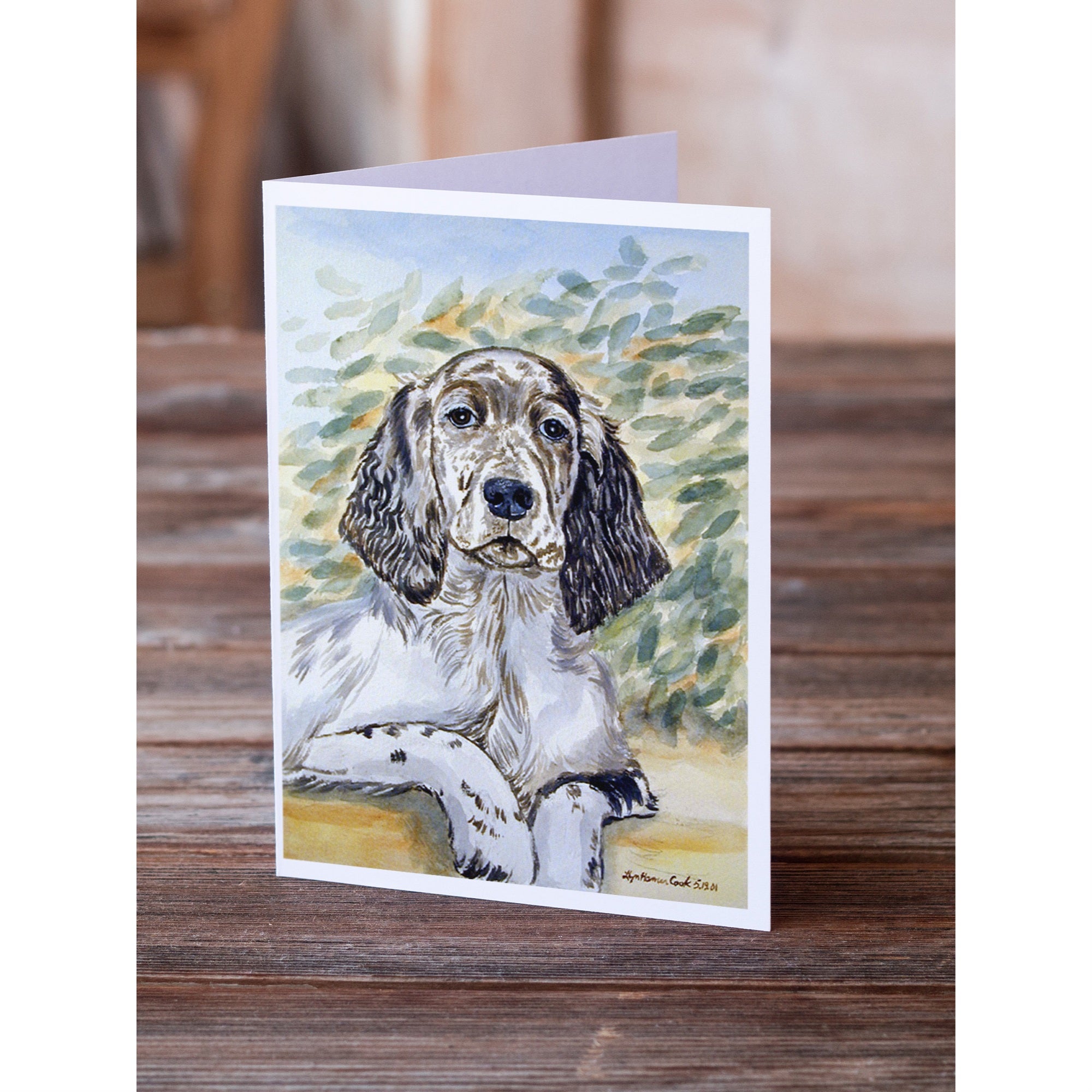 English Setter Patience Greeting Cards And Envelopes Pack Of 8