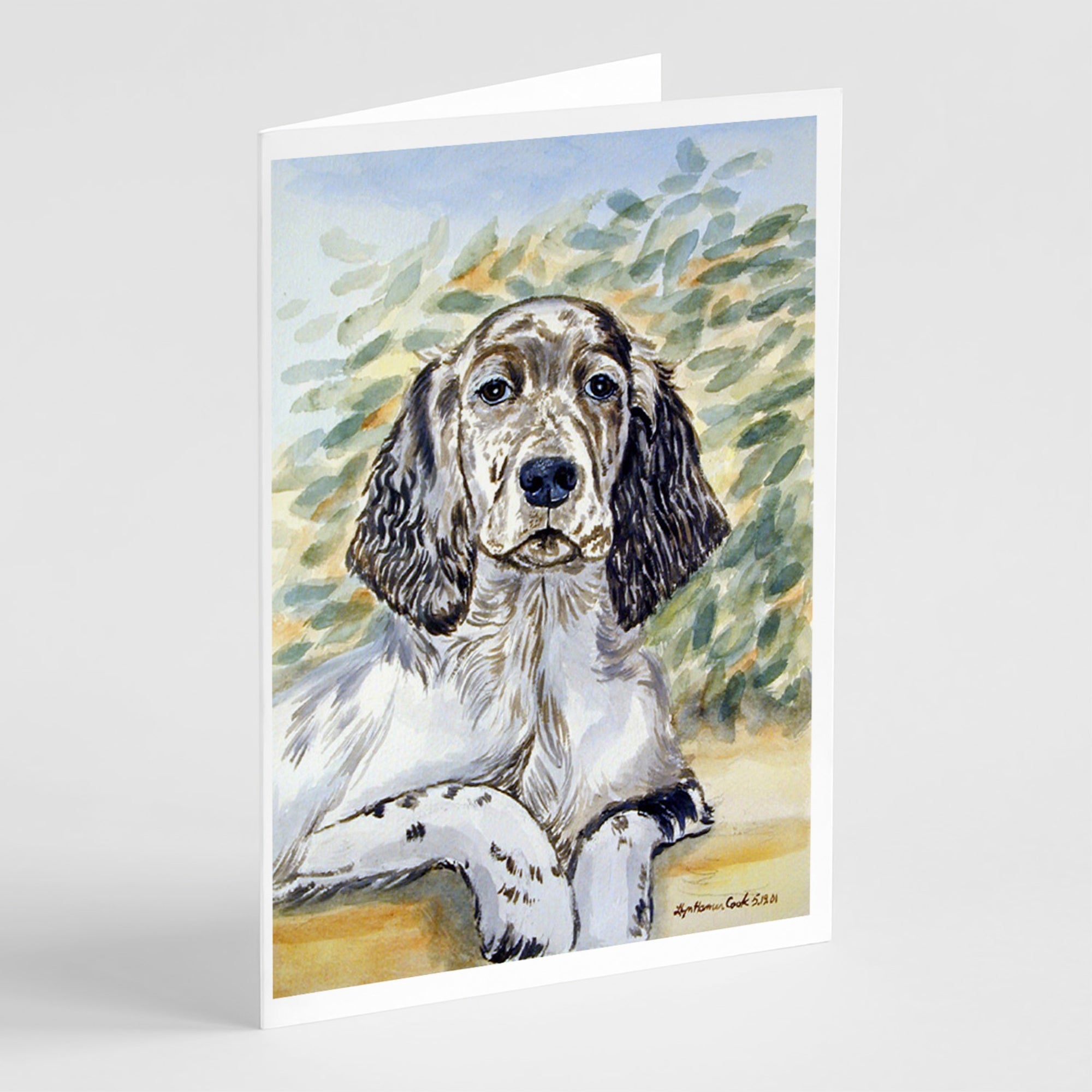 English Setter Patience Greeting Cards And Envelopes Pack Of 8