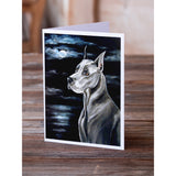 Great Dane Moonlight Greeting Cards And Envelopes Pack Of 8