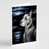 Great Dane Moonlight Greeting Cards And Envelopes Pack Of 8