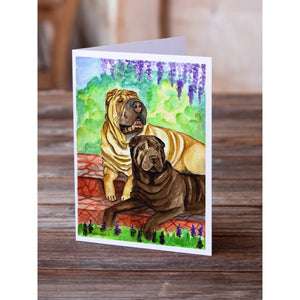 Shar Pei Fawn And Chocolate Greeting Cards And Envelopes Pack Of 8