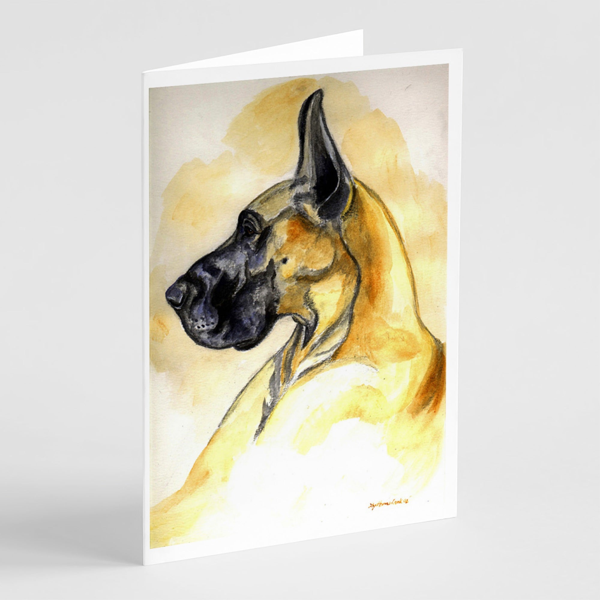 Fawn Great Dane Greeting Cards And Envelopes Pack Of 8
