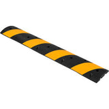 Global Industrial Rubber Speed Bump 72L Black W/ Yellow Stripes