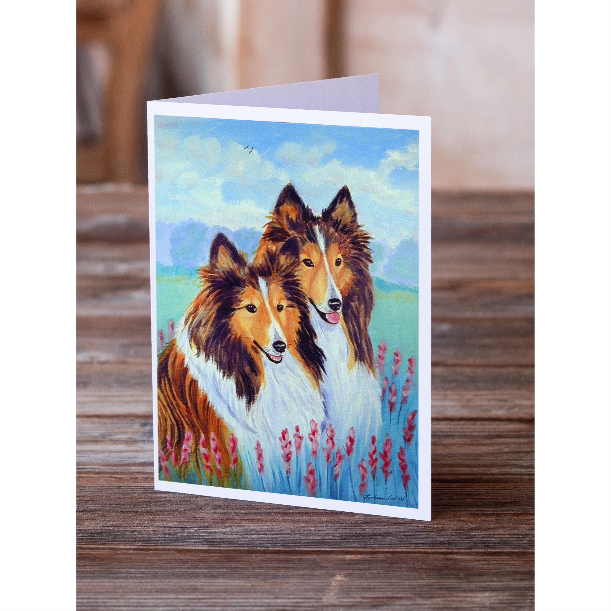 Sable Shelties Double Trouble Greeting Cards And Envelopes Pack Of 8