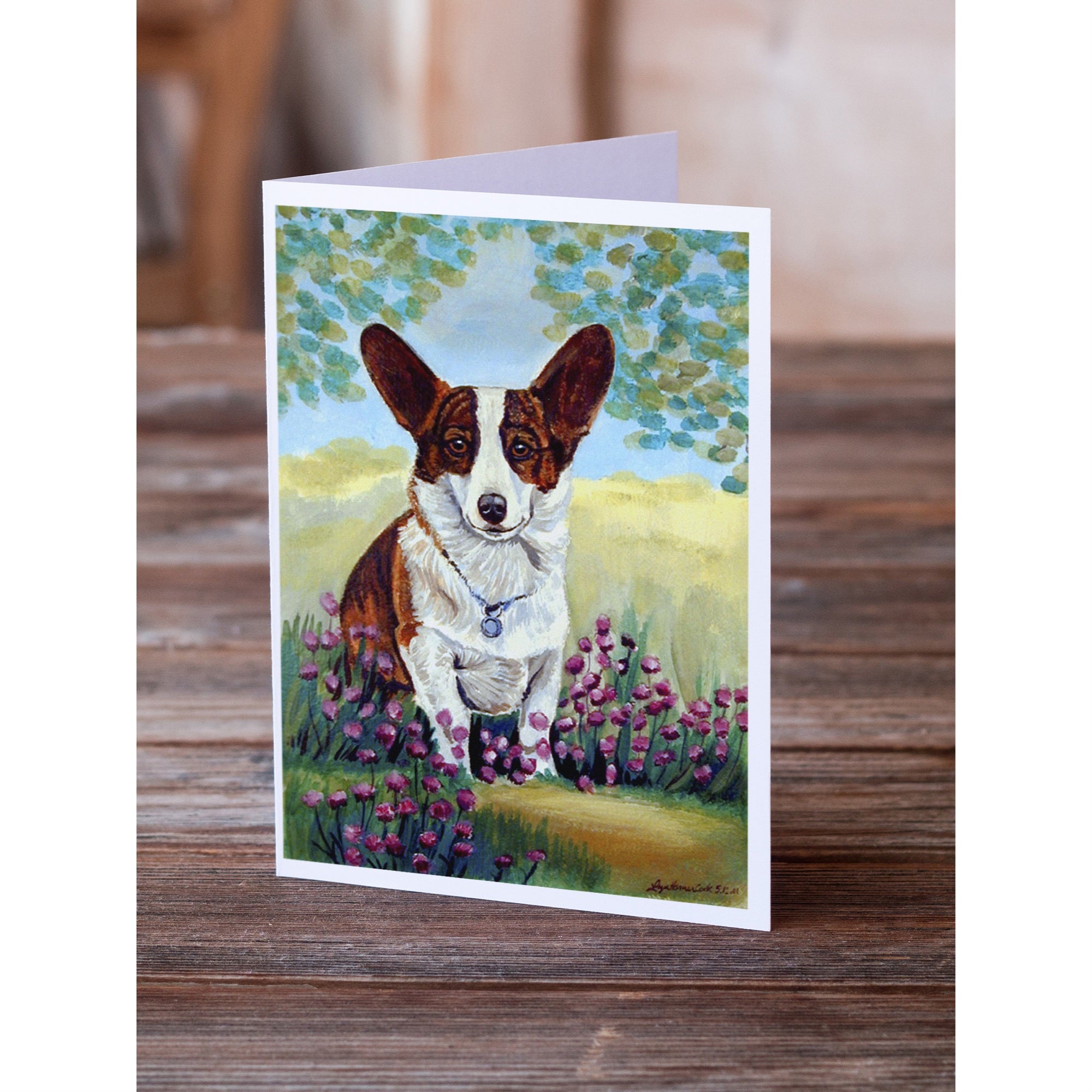 Cardigan Corgi Greeting Cards And Envelopes Pack Of 8