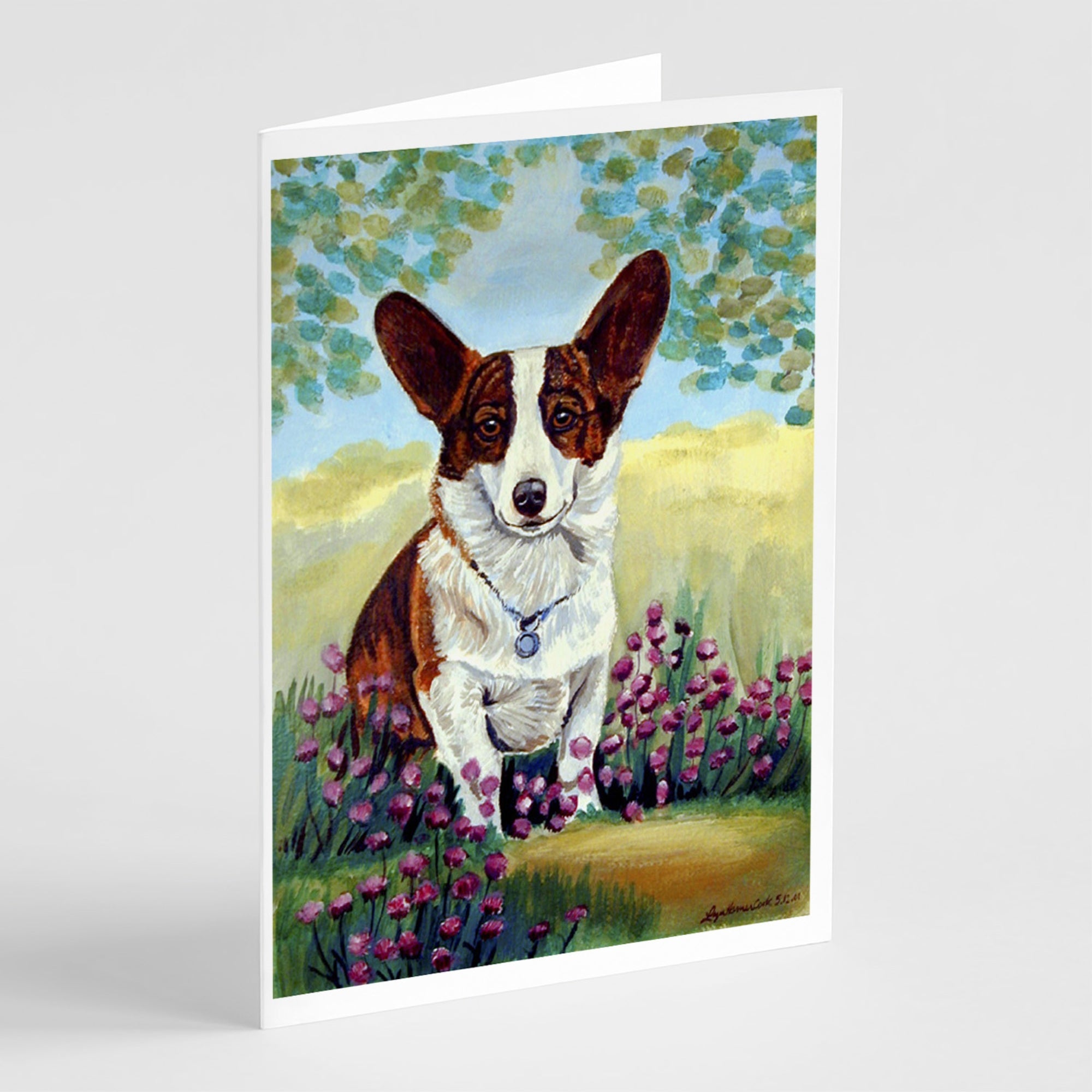 Cardigan Corgi Greeting Cards And Envelopes Pack Of 8