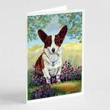 Cardigan Corgi Greeting Cards And Envelopes Pack Of 8