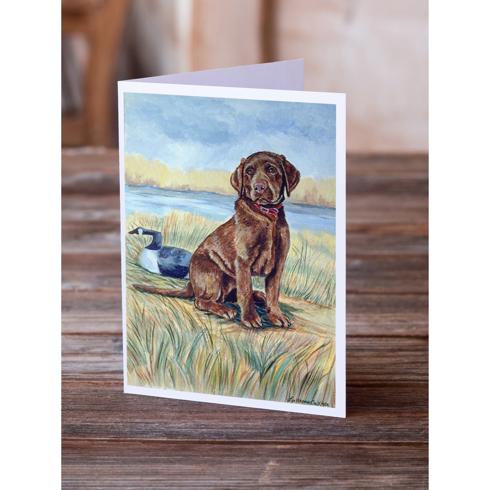 Chocolate Labrador Puppy  Greeting Cards And Envelopes Pack Of 8