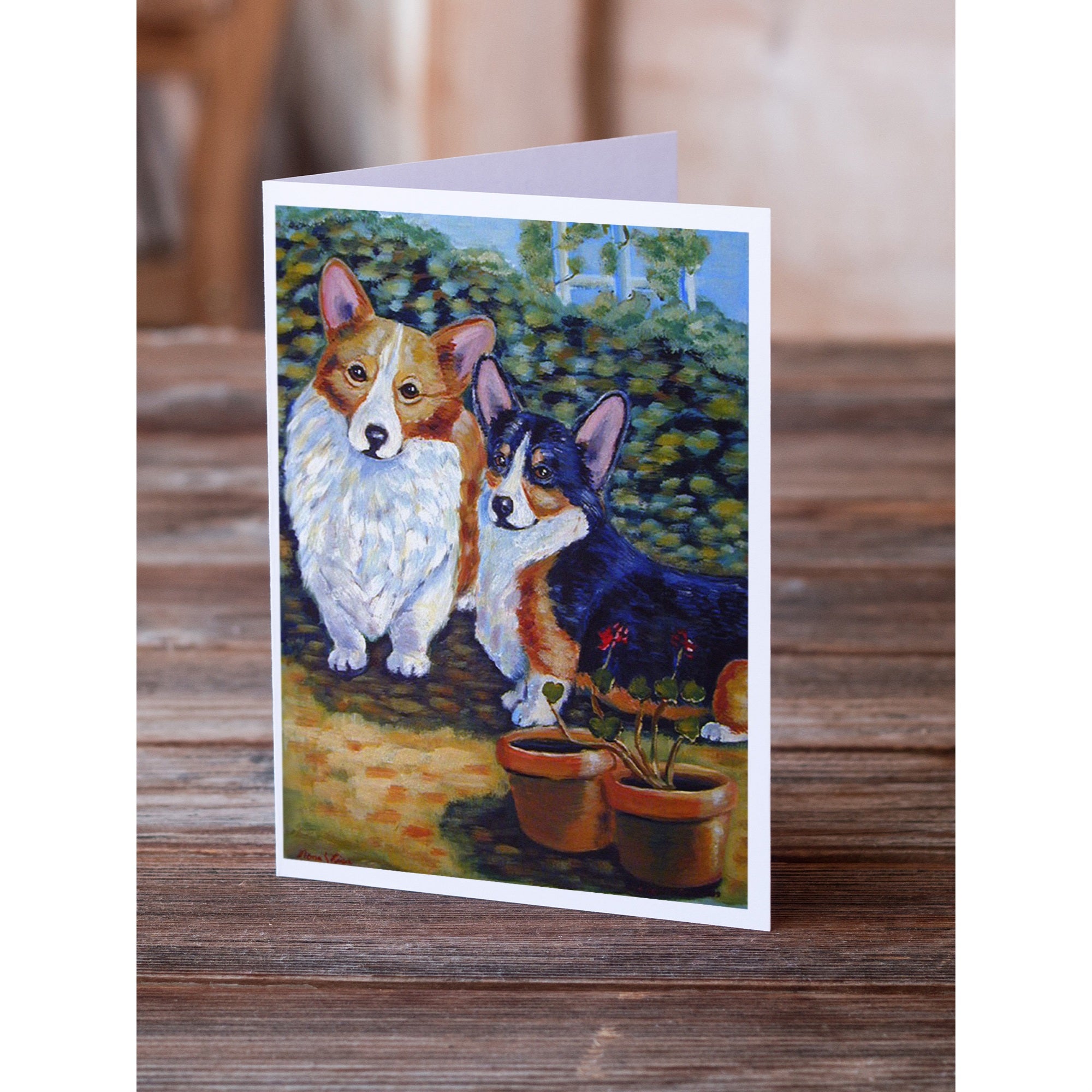 Cardigan And Pembroke Corgi Greeting Cards And Envelopes Pack Of 8