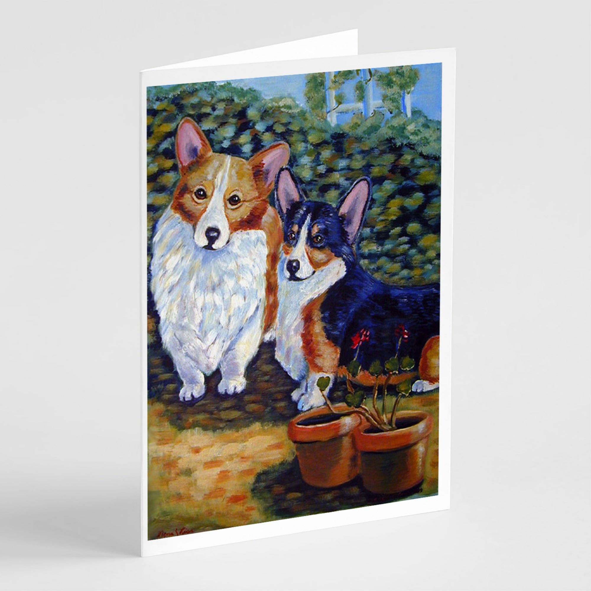 Cardigan And Pembroke Corgi Greeting Cards And Envelopes Pack Of 8