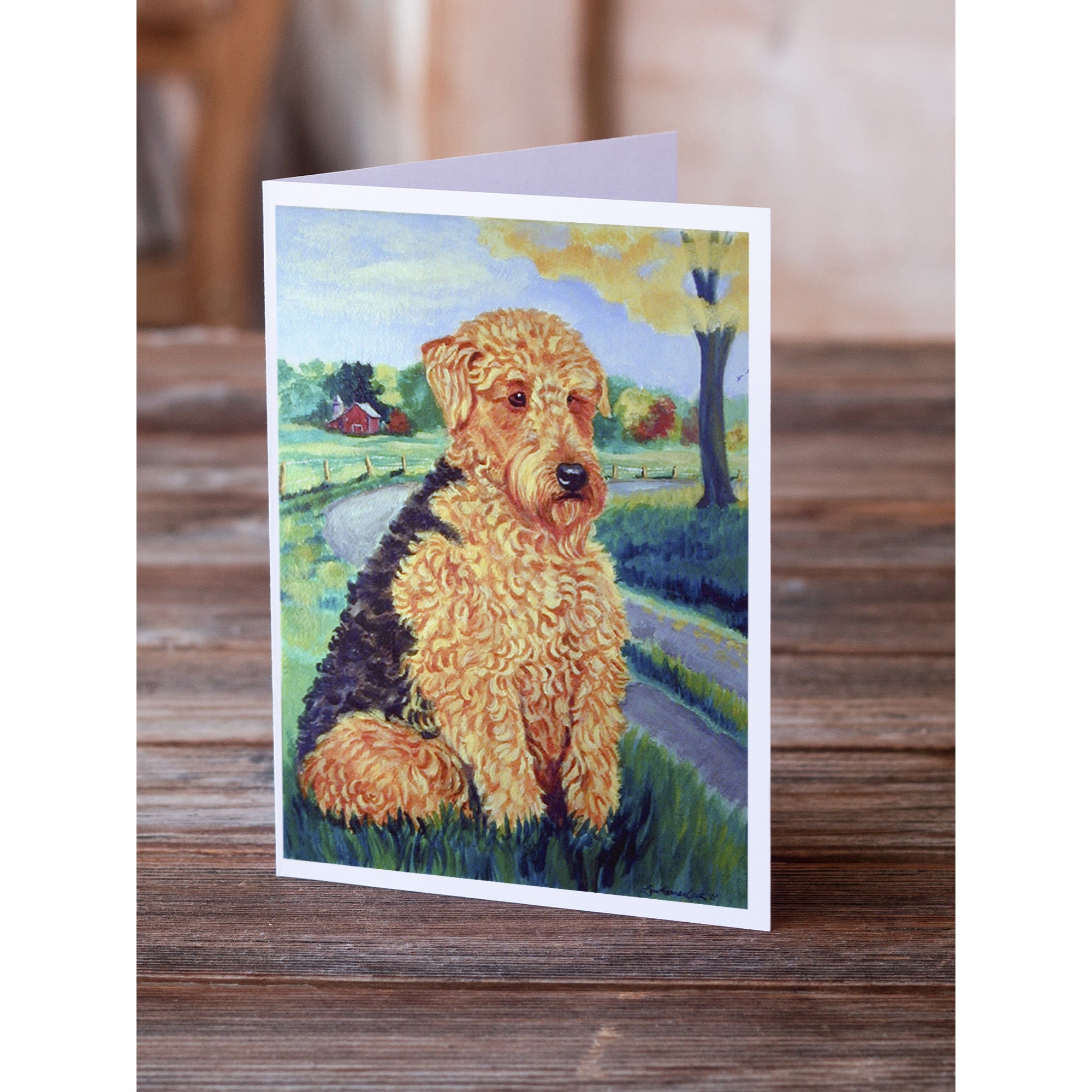 Airedale Terrier Greeting Cards And Envelopes Pack Of 8