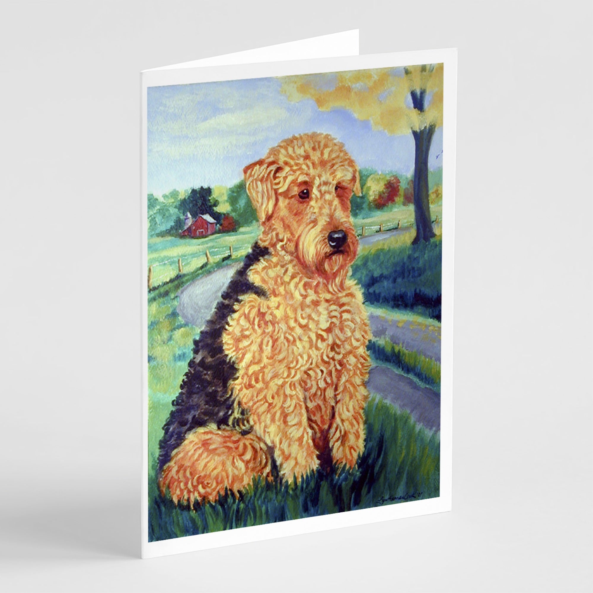 Airedale Terrier Greeting Cards And Envelopes Pack Of 8