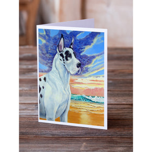 Harelquin Great Dane Greeting Cards And Envelopes Pack Of 8
