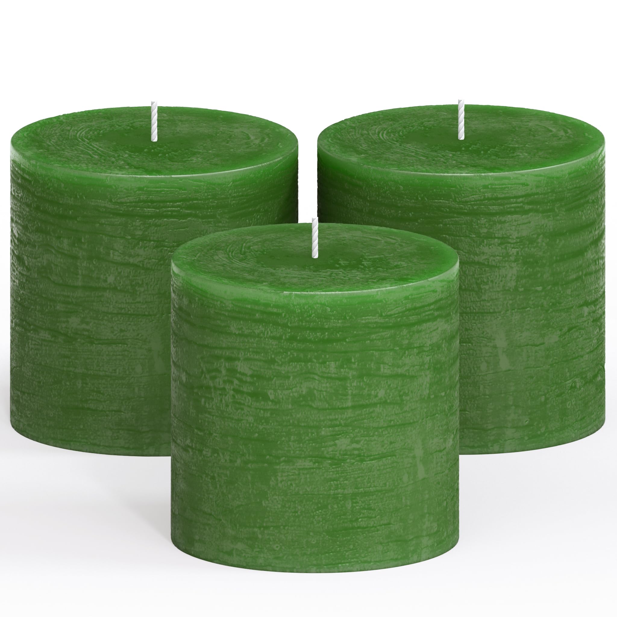 CANDWAX 3x3 Pillar Candle Set of 3 - Decorative Rustic Candles Unscented and No Drip Candles - Ideal as Home Decor Candles or La