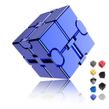 oiikain Aluminum Alloy Anti-Stress and Anxiety Finger Flip Cube for Adults, Men, and Women, Ideal Desk Toy for Work or Home - In