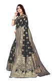 Sugathari Womens Banarasi Saree Pure Kanjivaram Silk Saree Soft New Ladies 2023 Design Wear Pattu Sarees Latest Cotton Party Sari Collections With Blouse Piece For Wedding Sadi (Pari 63 Black)