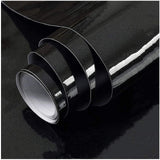 TANONE Shiny Black Contact Paper Peel Stick Wallpaper Vinyl Wrap Self Adhesive Decorative Film for Wallcovering Kitchen Countert