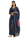 Libas Women'S Silk Blend Kurta Sets (400598_Blue_L)