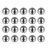 HARFINGTON 20pcs Beads 8mm Stainless Steel 3.5mm Hole Dia Bead for DIY Crafts, Silver Tone