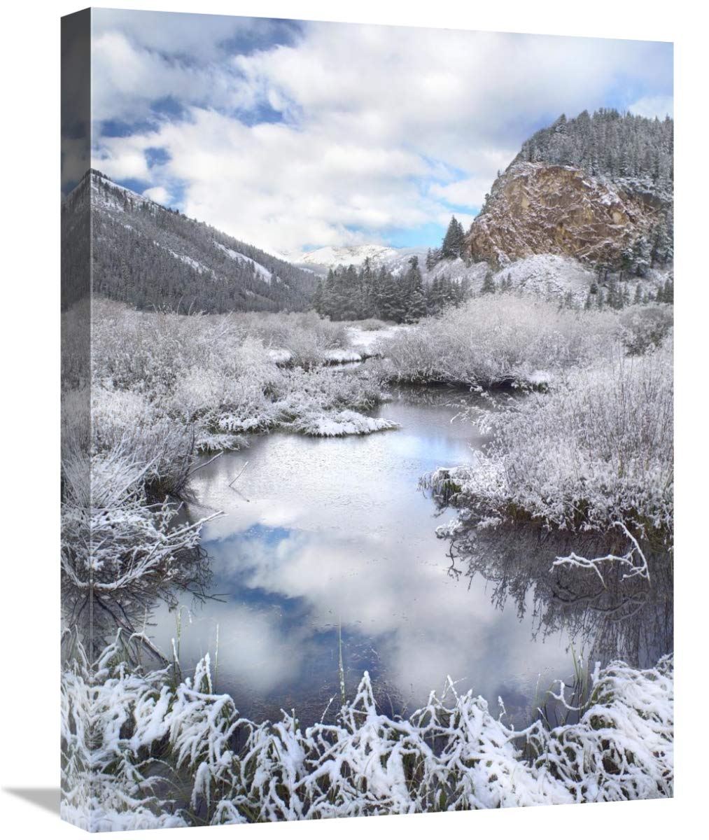 Boulder Mountains And Summit Creek Dusted With Snow, Idaho-Canvas Art-18X24