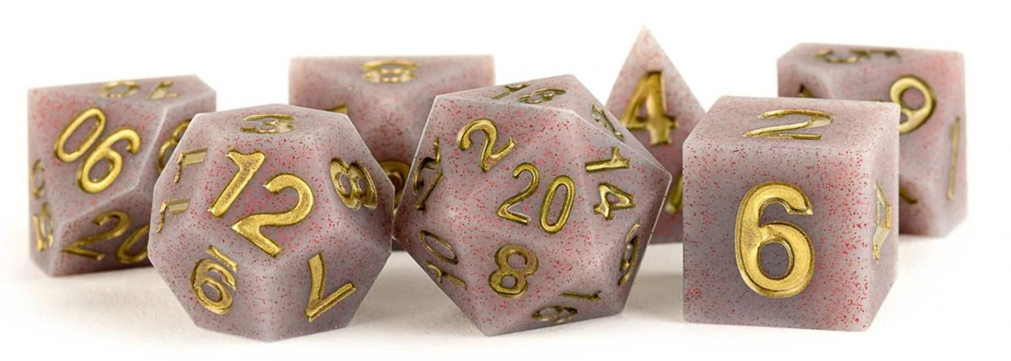 Fanroll By Metallic Dice Games 16Mm Sharp Edge Silicone Rubber Poly Dnd Dice Set: Volcanic Soot, Role Playing Game Dice For Dung