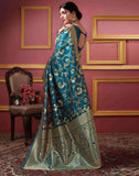 Sugathari Womens Banarasi Saree Pure Kanjivaram Silk Saree Soft New Ladies 2023 Design Wear Pattu Sarees Latest Party Sari Collections With Blouse Piece For Wedding Sadi (San Pari-187 Rama)