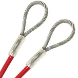 PSI, 1/4 Vinyl Coated Cable with Loops, 7x19 Braid, 3/16 Core Galvanized Steel, Outdoor Safety Lockout Wire Rope (6 ft, Red)