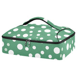 SyXIOP Insulated Casserole Carrier Bag White Polka Dot Green Fashion