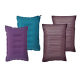 Pack Of 2 Pcs Multicolor Soft Cotton Air Pillow With Cotton Pillow Cover For Multipurpose Use, Compact And Lightweight Pillow, N