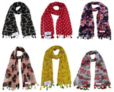 Fusfus WomenS Printed Scarf And Stoles, (Multicolor, Fs10146) Pack Of 6
