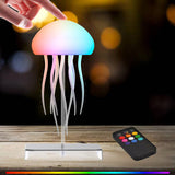 Jellyfish Lamp with Touch Sensor and Remote Control, Rechargeable Eye Friendly RGB Gradient Jellyfish Night Light as Desk Lamp, 