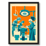 Artaction Doctor Inspiration Wall Frame Poster | A4 Size MedicalThemed Artwork For Study Room & Office | Framed Surgery Scene D