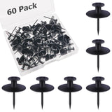 Push Pin Picture Hooks, 60 Pcs Black Push Pin Hangers, Decorative Push Pins for Wall Hanging, Thumb Tacks for Hanging, Bulletin 