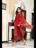 Gosriki Women'S Cotton Blend Floral Printed Straight Kurta With Pants & Dupatta (Shank-Maroon-Cmd-Gs_Xxl_Maroon_Xx-Large),Maroon,2,B0C6GY8VVY
