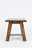 Jofran Acacia Wood Trestle End Table, Rustic Distressed Industrial Side Table for Living Room Bedroom, Rustic Brown