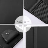 Leather Car Sun Visor Organizer with Net & Zipper, Ultra Light, Ultra Thin Design, Auto Interior Accessories Storage Pocket Pouc