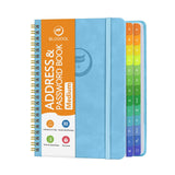 Address Book with Alphabetical Tabs-Address and Password Book for Seniors - Hardcover Spiral Bound Phone Book- Record Contacts,W