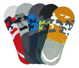 Camey Men/Women No Show Socks With Anti Slip Silicon System (Orange, Black, Blue, Grey, Red) (Pack Of 5)