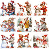 Christmas Girl Snowman Sticker Pack Suitable For Diy Crafts, Scrapbooks, Luggage, Notebooks, Diaries, Photo Albums, Decorative S