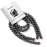 Risyfjew 100PCS 8mm Natural Hematite Beads Gemstone Round Loose Beads for Jewelry Making Chakra Crystal Stone Beads for Bracelet