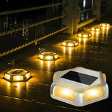 CREPOW Solar Dock Lights Driveway Deck Lights - 12 Packs Waterproof Outdoor LED Aluminum Dock Lighting Warning Step Light for Dr