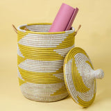 Basket, Laundry Hamper, Toy Storage, Blanket Basket, With Lid, Wicker, Woven, Bedroom, Living Room, Nursery, Decorative, Boho, L
