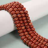 Land Long 72 Pcs 5x8mm Natural Red Jasper Smooth Rondelle Stone Bead Gemstone Beads for Jewelry Making Necklace Crafts Bracelets