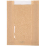 75 Bakery Bag with Window for Cookies Or Other Pastries, 6 1/2 x 2 x 8 Brown Kraft Paper Bags - Bagel - Pastry - Bakery - Sandw